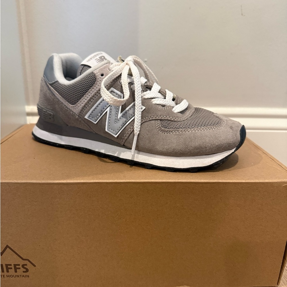 New Balance Classic Gray and White Sneakers